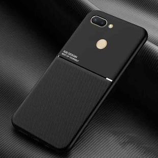 For Xiaomi Mi 8 Lite Classic Tilt Strip Grain Magnetic Shockproof PC + TPU Case(Black)