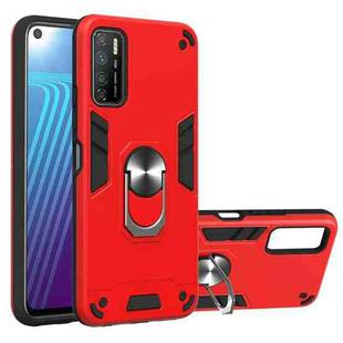 For Infinix Note 7 Lite Armour Series PC + TPU Protective Case with Ring Holder(Red)