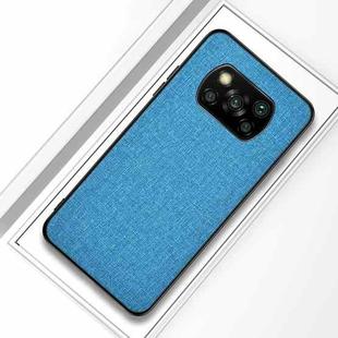 For Xiaomi Poco X3 NFC Shockproof Cloth Texture PC + TPU Protective Case(Blue)