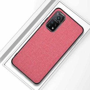 For Xiaomi Mi 10T 5G Shockproof Cloth Texture PC + TPU Protective Case(Modern Pink)