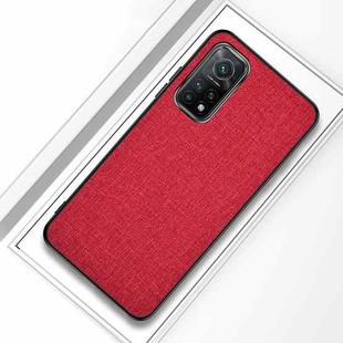 For Xiaomi Mi 10T 5G Shockproof Cloth Texture PC + TPU Protective Case(Red)