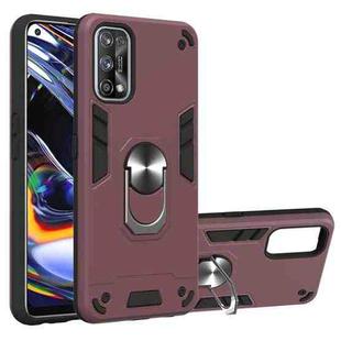 For OPPO Realme 7 Pro Armour Series PC + TPU Protective Case with Ring Holder(Wnie Red)