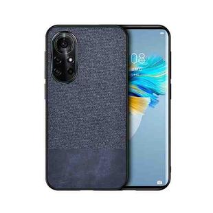 For Huawei Nova 8 Pro 5G Shockproof Splicing PU + Cloth Protective Case(Stitching Blue)