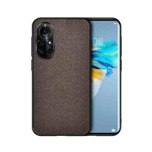 For Huawei Nova 8 Pro 5G Shockproof Splicing PU + Cloth Protective Case(Mercerized Brown)