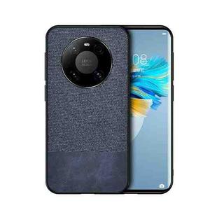 For Huawei Mate 40 Pro Shockproof Splicing PU + Cloth Protective Case(Stitching Blue)