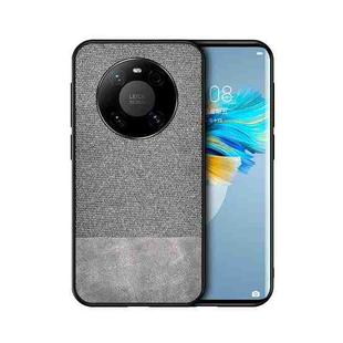 For Huawei Mate 40 Pro+ Shockproof Splicing PU + Cloth Protective Case(Stitching Gray)