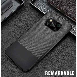 For Xiaomi Poco X3 NFC Shockproof Splicing PU + Cloth Protective Case(Stitching Black)