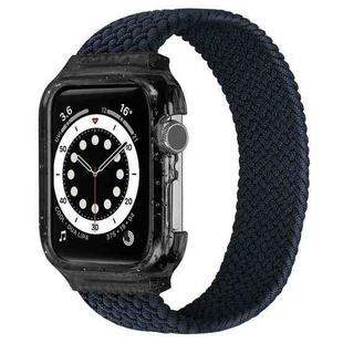 Weave Wrist Strap Watch Bands with Frame For Apple Watch Series 7  41mm / & 6 & SE & 5 & 4 40mm  , Length:128mm(Charcoal)