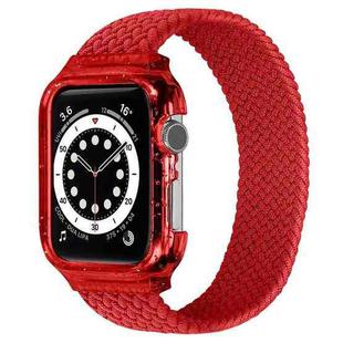 Weave Wrist Strap Watch Bands with Frame For Apple Watch Series 8&7 41mm / SE 2&6&SE&5&4 40mm / 3&2&1 38mm, Length:145mm(Red)