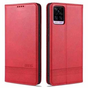 For vivo V20 Pro / S7 ZNS Magnetic Calf Texture Horizontal Flip Leather Case with Card Slots & Holder & Wallet(Red)