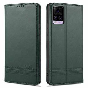 For vivo V20 Pro / S7 ZNS Magnetic Calf Texture Horizontal Flip Leather Case with Card Slots & Holder & Wallet(Dark Green)