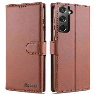 For Samsung Galaxy S21 5G AZNS Calf Texture Horizontal Flip Leather Case with Holder & Card Slots & Wallet & Photo Frame(Brown)