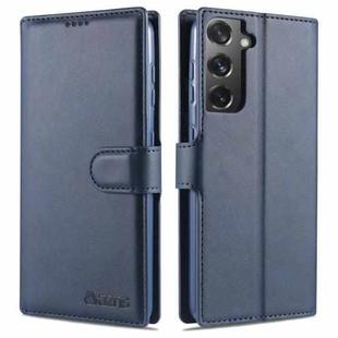 For Samsung Galaxy S21 5G AZNS Calf Texture Horizontal Flip Leather Case with Holder & Card Slots & Wallet & Photo Frame(Blue)