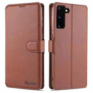 For Samsung Galaxy S21+ 5G AZNS Calf Texture Horizontal Flip Leather Case with Holder & Card Slots & Wallet & Photo Frame(Brown)