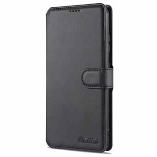 For Samsung Galaxy S21 Ultra 5G AZNS Calf Texture Horizontal Flip Leather Case with Holder & Card Slots & Wallet & Photo Frame(Black)