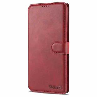 For Samsung Galaxy S21 Ultra 5G AZNS Calf Texture Horizontal Flip Leather Case with Holder & Card Slots & Wallet & Photo Frame(Red)
