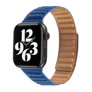 Loop Leather Watch Band For Apple Watch Series 7 41mm / 6 & SE & 5 & 4 40mm / 3 & 2 & 1 38mm(Midnight Blue)