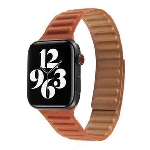 Loop Leather Watch Band For Apple Watch Series 7 41mm / 6 & SE & 5 & 4 40mm / 3 & 2 & 1 38mm(Saddle Brown)