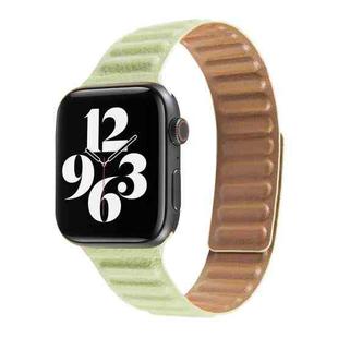 Loop Leather Watch Band For Apple Watch Series 7 45mm / 6 & SE & 5 & 4 44mm / 3 & 2 & 1 42mm(Grass Green)