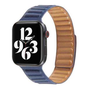 Loop Leather Watch Band For Apple Watch Series 7 45mm / 6 & SE & 5 & 4 44mm / 3 & 2 & 1 42mm(Dark Blue)