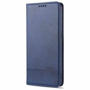 For Oppo Reno5 5G AZNS Magnetic Calf Texture Horizontal Flip Leather Case with Card Slots & Holder & Wallet(Dark Blue)