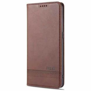 For Oppo Reno5 Pro 5G AZNS Magnetic Calf Texture Horizontal Flip Leather Case with Card Slots & Holder & Wallet(Dark Brown)