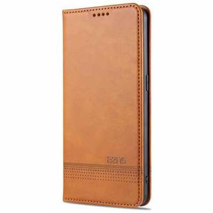 For Oppo Reno5 Pro 5G AZNS Magnetic Calf Texture Horizontal Flip Leather Case with Card Slots & Holder & Wallet(Light Brown)