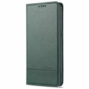 For Oppo Reno5 Pro 5G AZNS Magnetic Calf Texture Horizontal Flip Leather Case with Card Slots & Holder & Wallet(Dark Green)