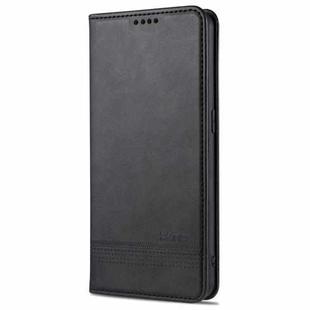 For Oppo Reno5 Pro 5G AZNS Magnetic Calf Texture Horizontal Flip Leather Case with Card Slots & Holder & Wallet(Black)