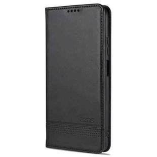 For Xiaomi Redmi Note 9 5G AZNS Magnetic Calf Texture Horizontal Flip Leather Case with Card Slots & Holder & Wallet(Black)