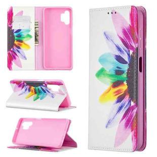 For Samsung Galaxy A32 5G Colored Drawing Pattern Invisible Magnetic Horizontal Flip PU Leather Case with Holder & Card Slots & Wallet(Sun Flower)