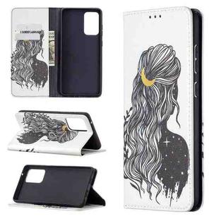 For Samsung Galaxy A72 5G / 4G Colored Drawing Pattern Invisible Magnetic Horizontal Flip PU Leather Case with Holder & Card Slots & Wallet(Girl)