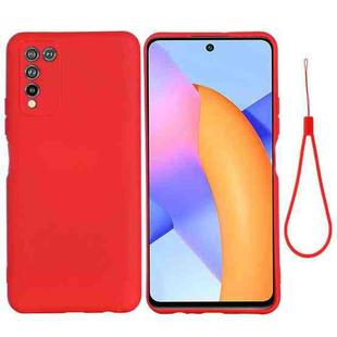 For Huawei Honor 10X Lite Pure Color Liquid Silicone Shockproof Full Coverage Case(Red)