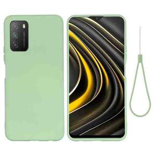 For Xiaomi Poco M3 Pure Color Liquid Silicone Shockproof Full Coverage Case(Green)
