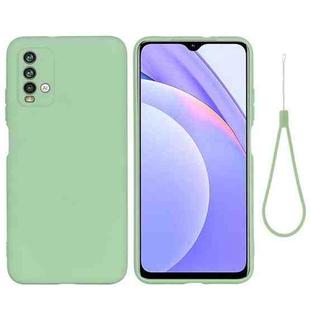 For Xiaomi Redmi Note 9 4G (CN Version) / Redmi 9 Power / Redmi 9T Pure Color Liquid Silicone Shockproof Full Coverage Case(Green)