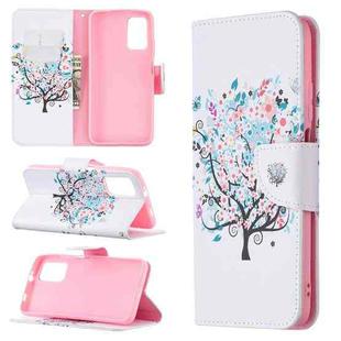 For Xiaomi Poco M3 Colored Drawing Pattern Horizontal Flip Leather Case with Holder & Card Slots & Wallet(Tree)