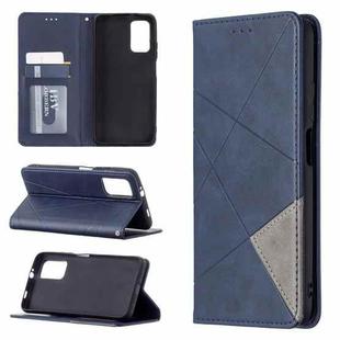 For Xiaomi Poco M3 Prismatic Invisible Magnetic Horizontal Flip Leather Case with Holder & Card Slots & Photo Frame(Blue)