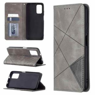 For Xiaomi Poco M3 Prismatic Invisible Magnetic Horizontal Flip Leather Case with Holder & Card Slots & Photo Frame(Grey)