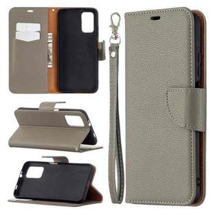 For Xiaomi Poco M3 Litchi Texture Pure Color Horizontal Flip PU Leather Case with Holder & Card Slots & Wallet & Lanyard(Grey)