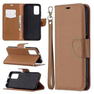 For Xiaomi Poco M3 Litchi Texture Pure Color Horizontal Flip PU Leather Case with Holder & Card Slots & Wallet & Lanyard(Brown)