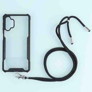 For Samsung Galaxy A32 5G Acrylic + Color TPU Shockproof Case with Neck Lanyard(Black)