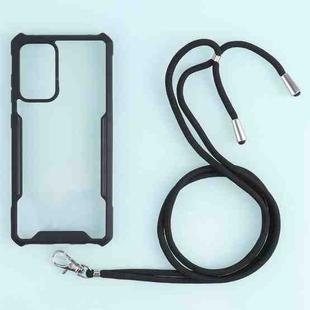For SamsungGalaxy A52 5G / 4G Acrylic + Color TPU Shockproof Case with Neck Lanyard(Black)