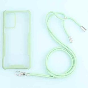 For Samsung Galaxy A72 5G / 4G Acrylic + Color TPU Shockproof Case with Neck Lanyard(Avocado)