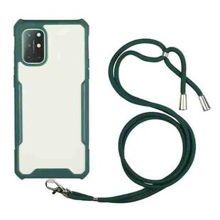 For Xiaomi Redmi Note 9 / Poco M3 Acrylic + Color TPU Shockproof Case with Neck Lanyard(Dark Green)
