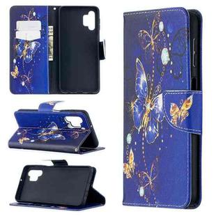 For Samsung Galaxy A32 5G Colored Drawing Pattern Horizontal Flip Leather Case with Holder & Card Slots & Wallet(Purple Butterfly)