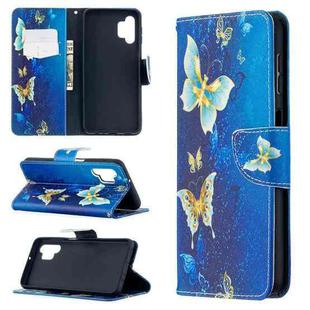 For Samsung Galaxy A32 5G Colored Drawing Pattern Horizontal Flip Leather Case with Holder & Card Slots & Wallet(Blue Butterfly)