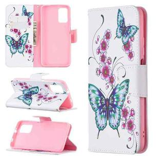 For Xiaomi Poco M3 Colored Drawing Pattern Horizontal Flip Leather Case with Holder & Card Slots & Wallet(Two Butterflies)