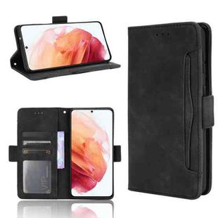 For Samsung Galaxy S21 5G Skin Feel Calf Pattern Horizontal Flip Leather Case with Holder & Card Slots & Photo Frame(Black)