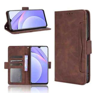 For Xiaomi Redmi 9T & Note 9 4G Skin Feel Calf Pattern Horizontal Flip Leather Case with Holder & Card Slots & Photo Frame(Brown)