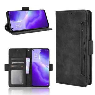 For OPPO Reno5 5G Skin Feel Calf Pattern Horizontal Flip Leather Case with Holder & Card Slots & Photo Frame(Black)